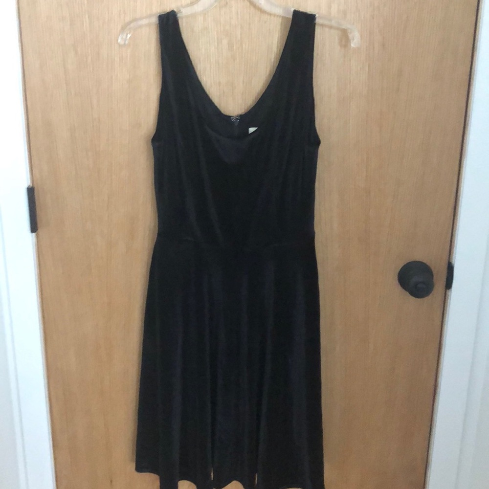 Black velvet dress.